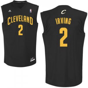 Maillot De Basket Cleveland Cavaliers Kyrie Irving 2Noir et Jaune Fashion Edition